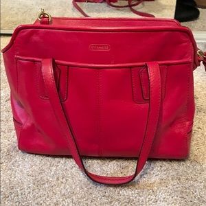 Coach Red Cross body with handles and strap